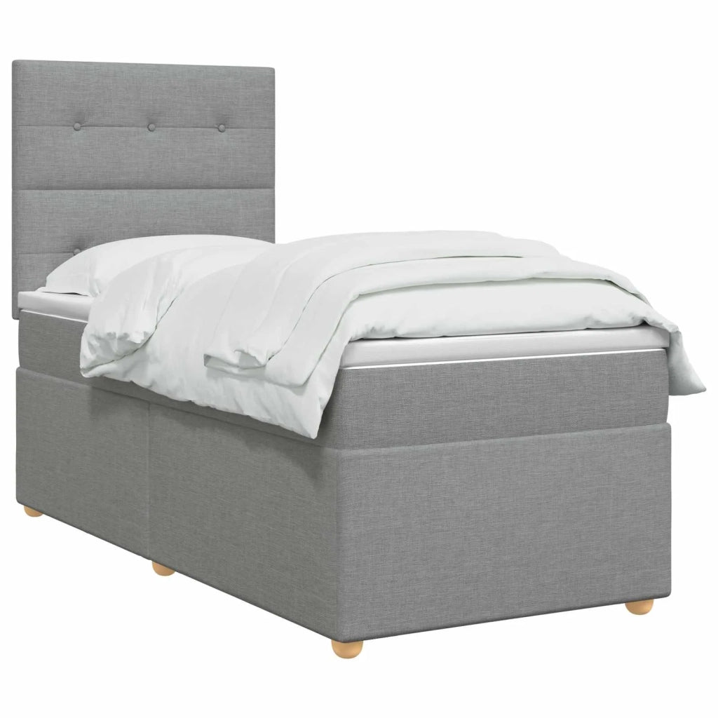Letto box spring con materasso Grigio Chiaro 90 x 200 cm 3455259
