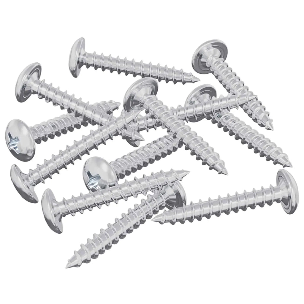Viti in Legno 12 pz Argento M4 x 25 mm Acciaio CFW6738481