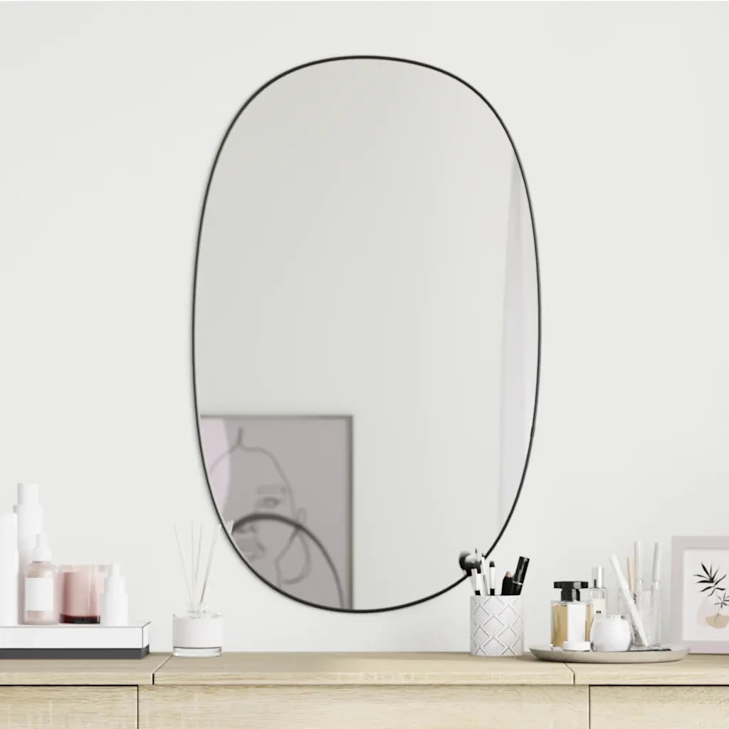 Specchio da Parete | Specchio decorativo Nero 70x45 cm