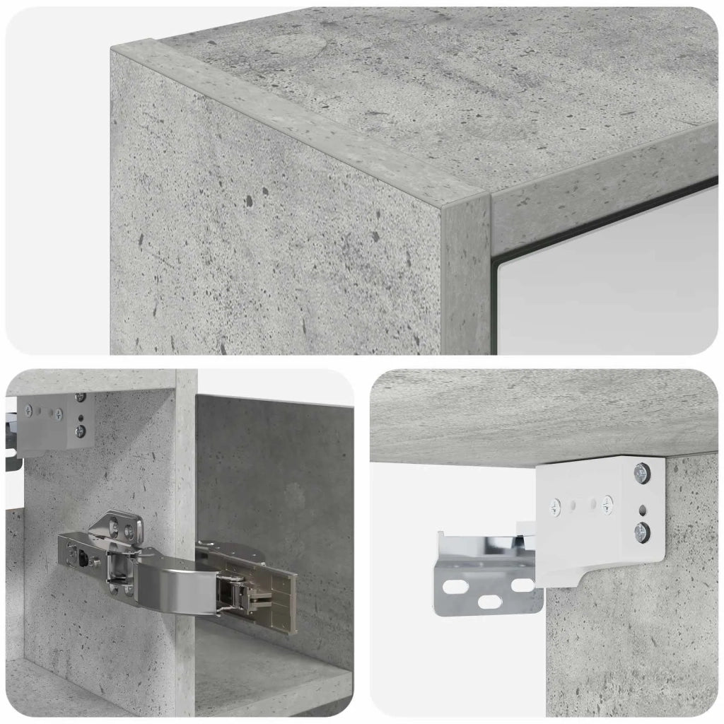 Mobiletto per specchio da Bagno | Armadio da bagno Grigio cemento