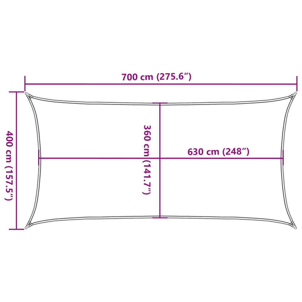 Vela Parasole | Telo Ombra | Vela da ombra 160 g/m2 Beige 4x7 m in HDPE