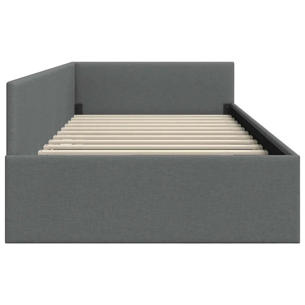 Cornice del letto ad angolo Grigio scuro 80 cm x 200 cm Tessuto 42016028