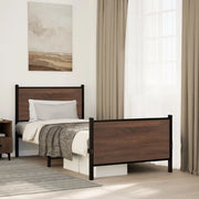 Giroletto senza Materasso-Struttura Letto in Metallo Rovere Marrone 90x200 cm 836931