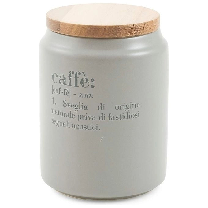 Barattolo caffe' 800 ml in gres, coperchio in bamboo, Victionary