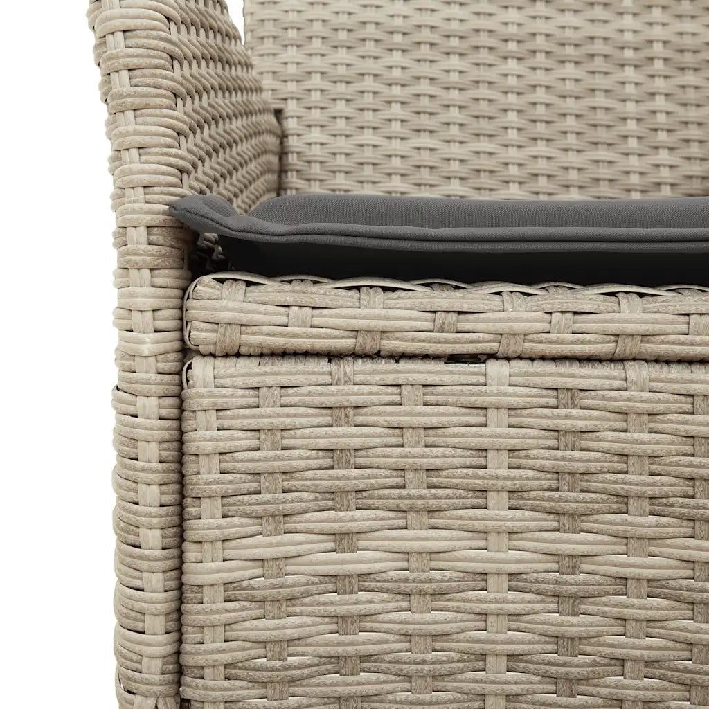 Set Pranzo da Giardino 5pz con Cuscini Polyrattan e Vetro
