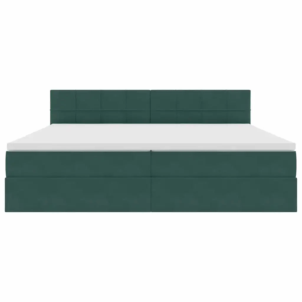 Letto con Contenitore Verde Scuro 200 x 200 cm Velluto 3370782