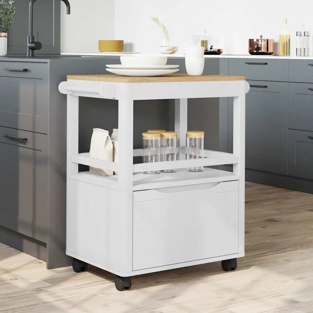 Carrello da Cucina FLORO Bianco 72,5 x 45 x 80 cm