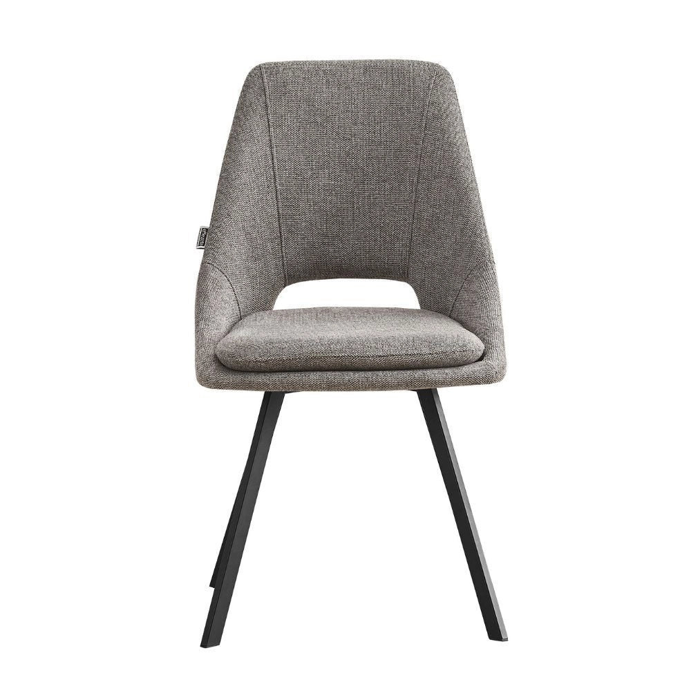 Set 2 sedie con cuscino imbottito tessuto grigio Blauss