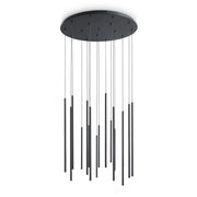 Lampada Da Terra Look 16 Luci Led Integrato Nero