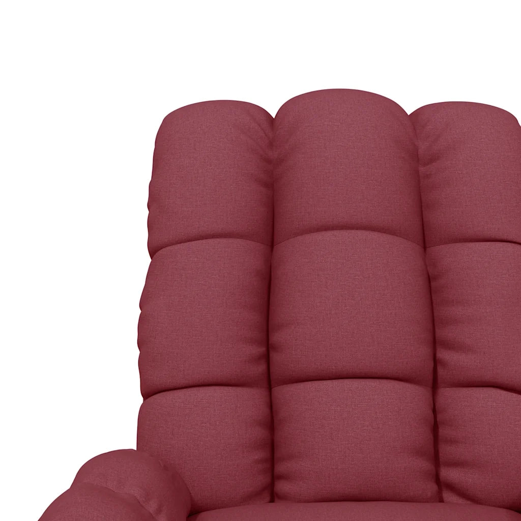 Poltrona Massaggiante Elettrica Rosso Vino in Tessuto 289809