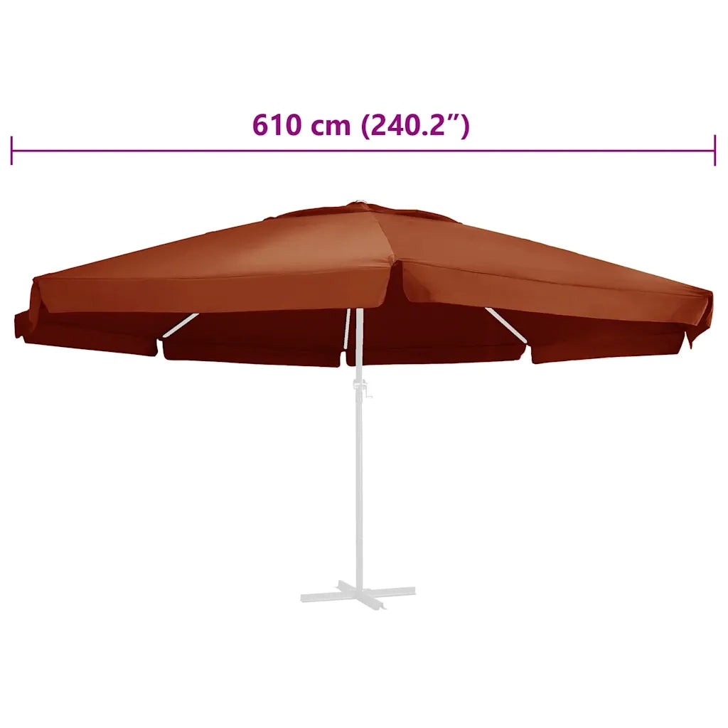 Telo di Ricambio per Ombrellone Terracotta 610 cm 312551