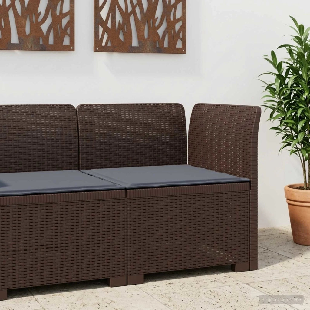 Divano da Giardino a 1 Posto con Cuscino Aspetto Rattan PP 8011823
