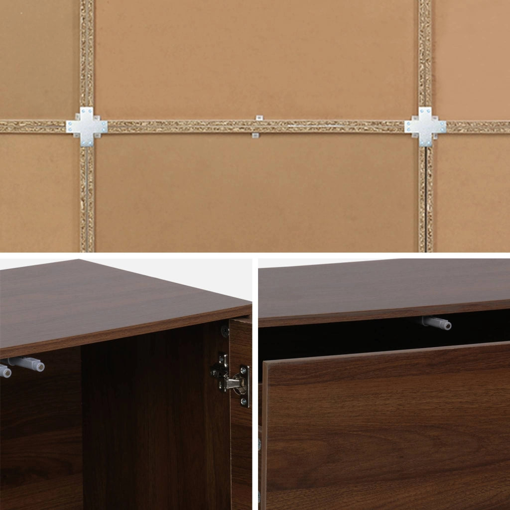 Libreria modulare decorativa in legno con 9 elementi, noce