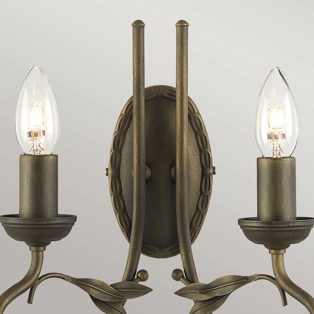 Applique candeliere doppia Olivia Elstead nero oro 2xE14 60W