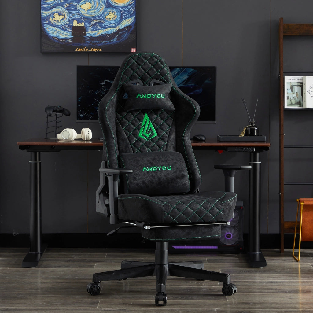 Poltrona da Gaming Ergonomica in Similpelle ¨C Minimal ¨C Nera