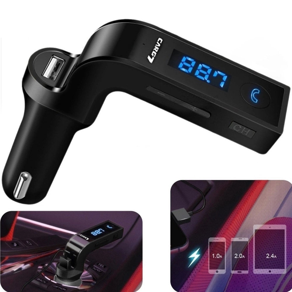 Trade Shop - Caricabatterie Carg7 Auto Trasmettitore Bluetooth Usb Tf Card Android Ios Tablet -