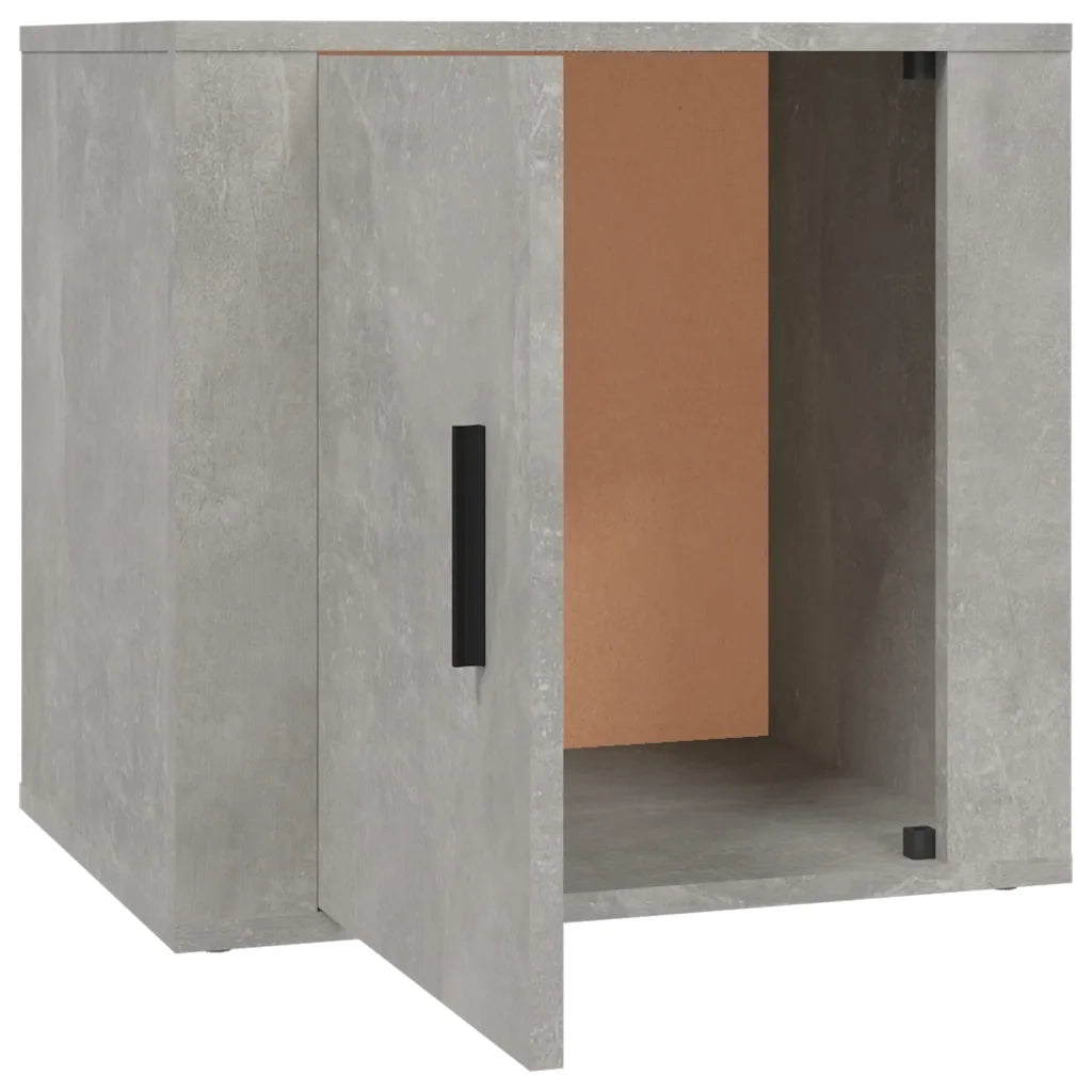 Comodini 2 pz-Set di 2 Tavolino da notte Grigio Cemento 50x39x47 cm
