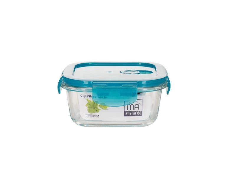 MAURY'S CONTENITORE VETRO COPERCHIO CLIP QUADRATO 0,52LT