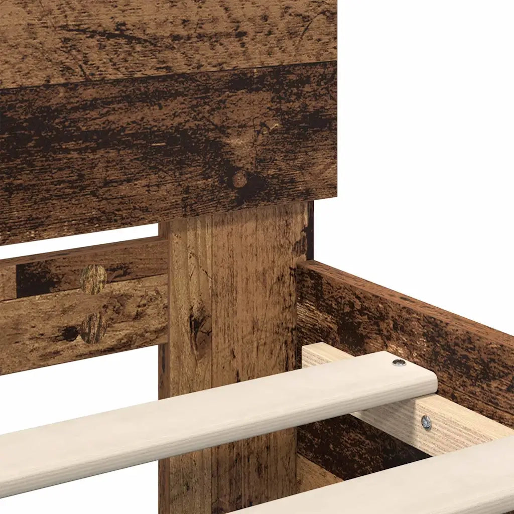Letto matrimoniale | Letto per adulti | Struttura del letto con testiera Legno vecchio 180 x 200 cm