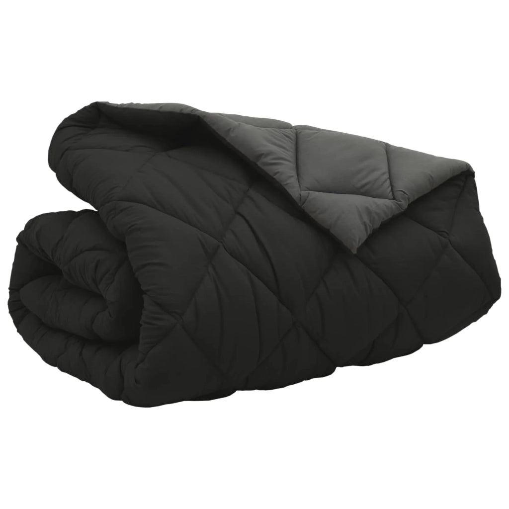 Piumone | Duvet Invernale Nero e antracite 200 x 220 cm Microfibra