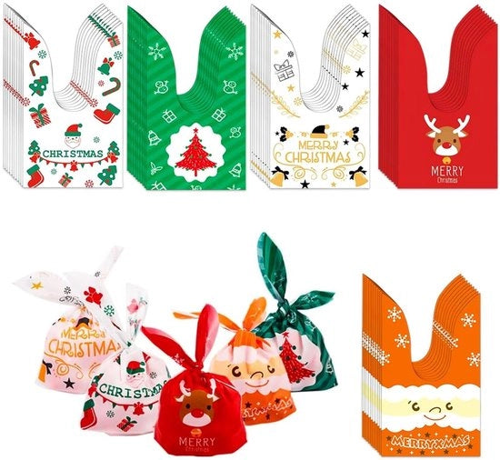 Confezioni di regalo multicolore per dolci e biscotti - 50 pezzi - Adatte per Natale