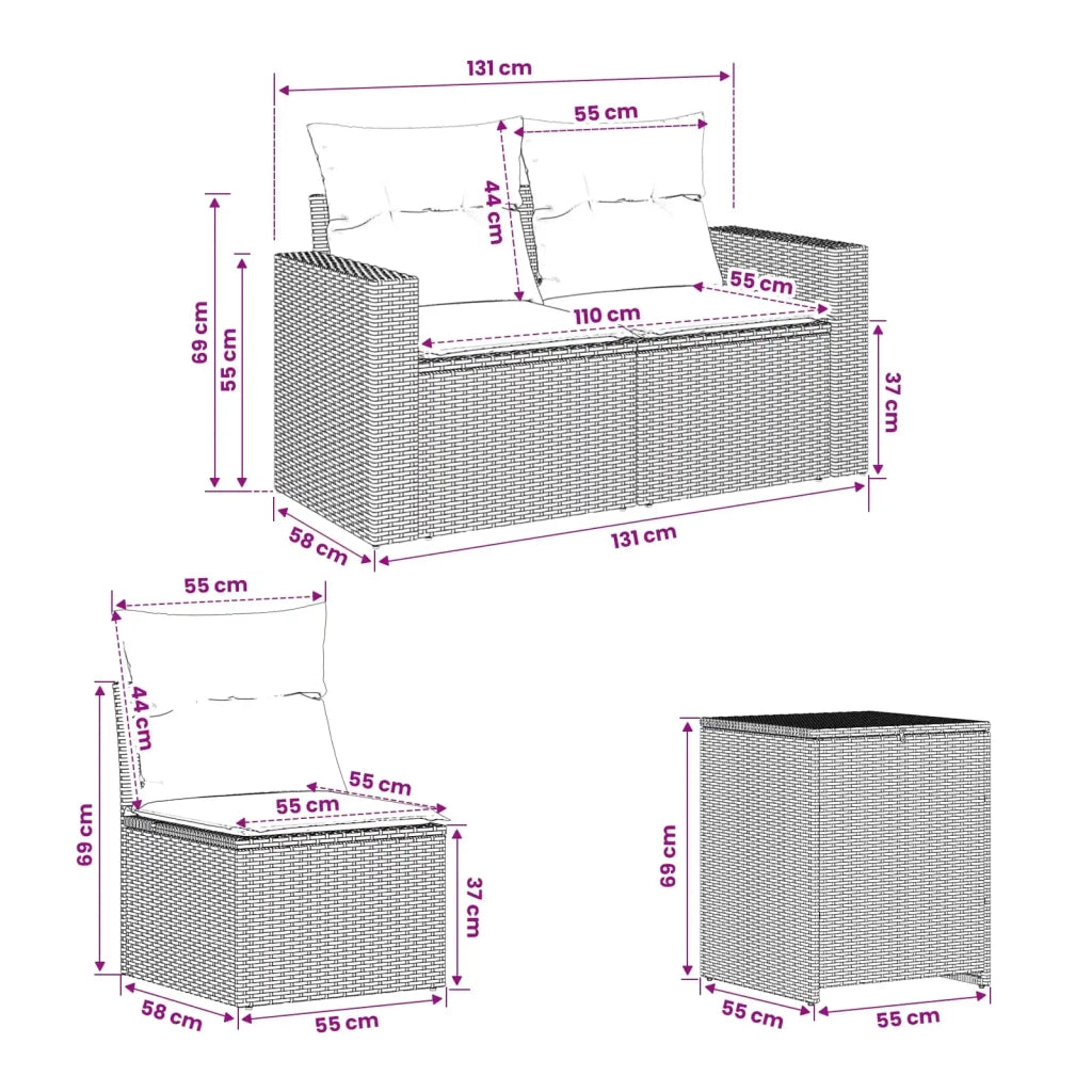 Set di divani 5 pz Beige e Grigio Chiaro 3447863