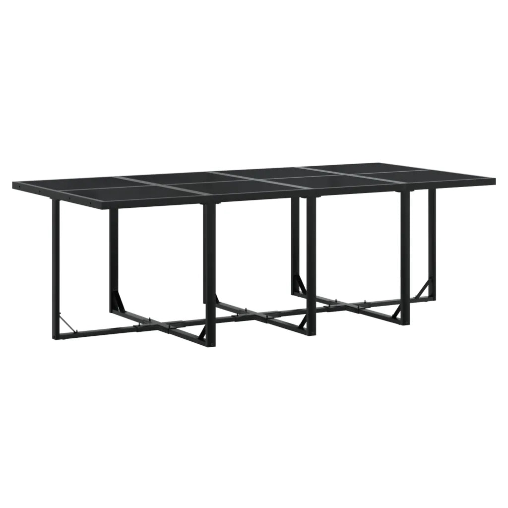 Set da Pranzo da Giardino 13pz con Cuscini Nero in Polyrattan 3295030