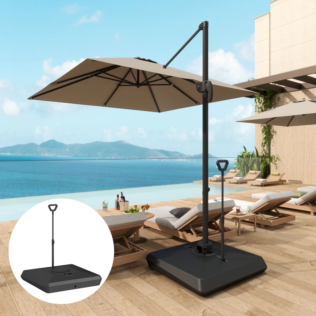 Base Ombrellone Giardino ¨C Minimal ¨C Nero, HDPE, 135/140/160mm