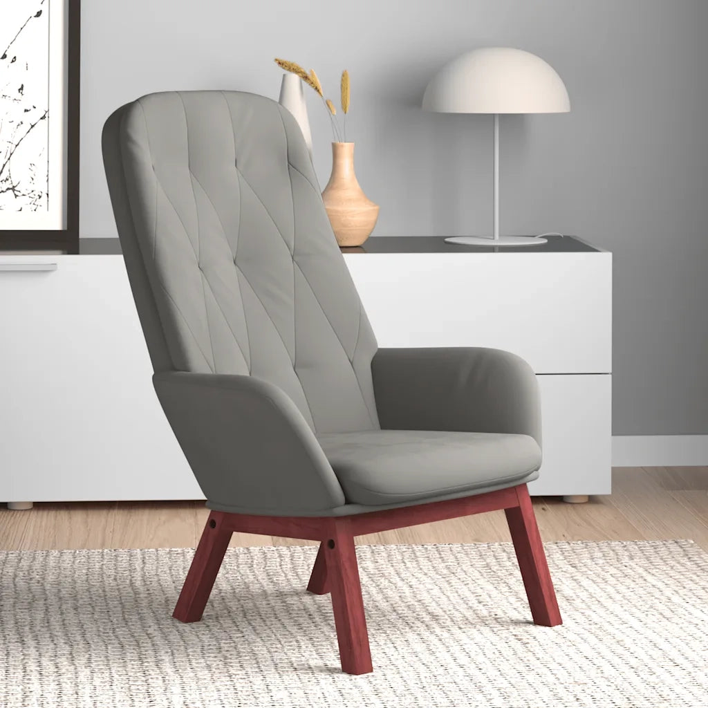 Poltrona Relax Grigio Chiaro in Velluto 341218