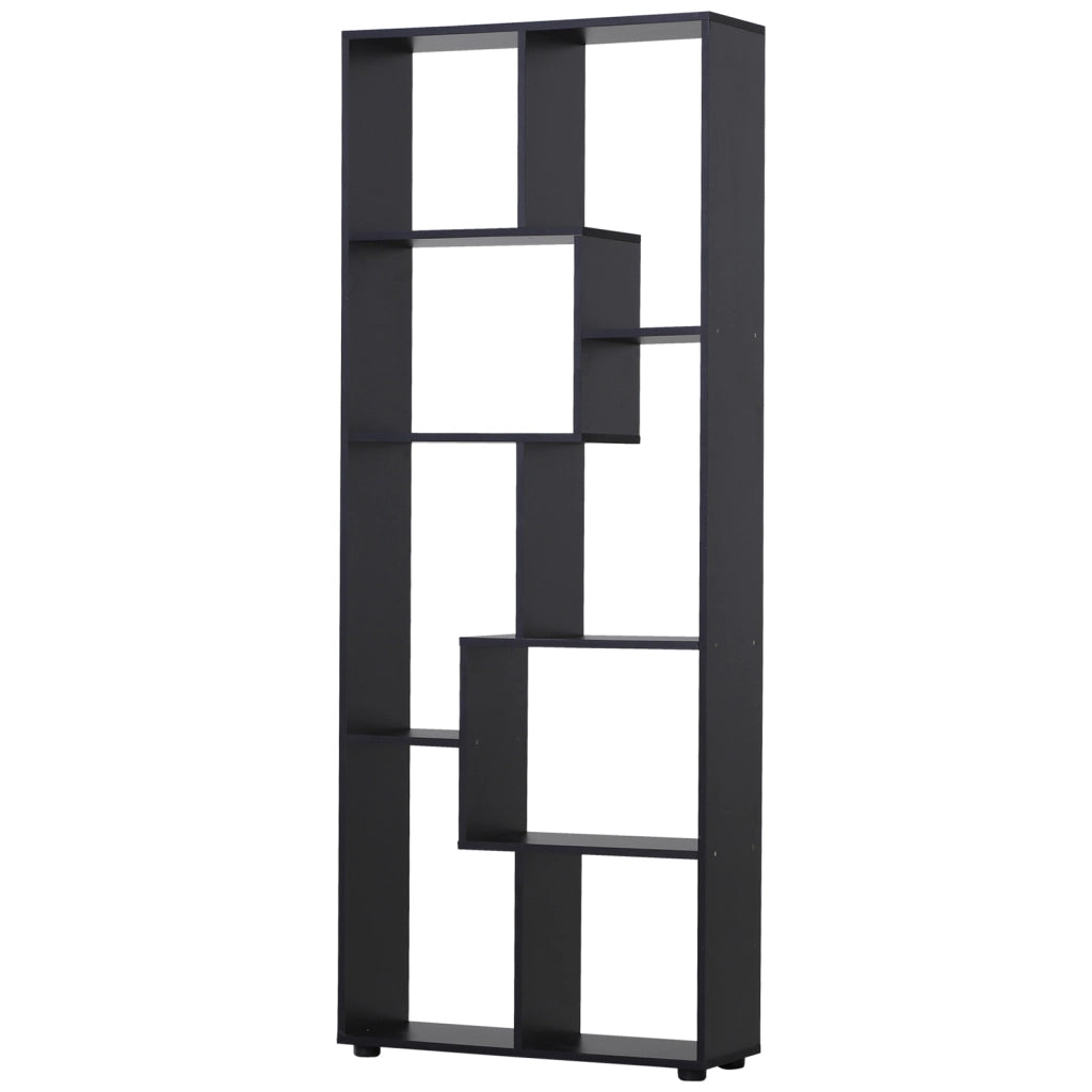 Libreria Scaffale Zigzag Design Moderno ¨C zephmum ¨C Nero 70x24x178 cm