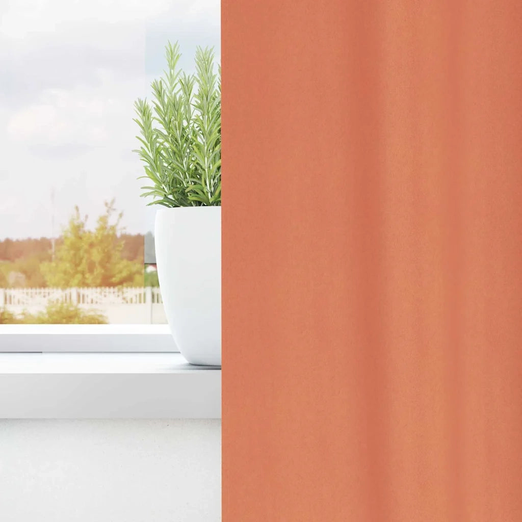 Tende Oscuranti | Tende Blackout con Anelli 2 pz Terracotta 225 x 140 cm