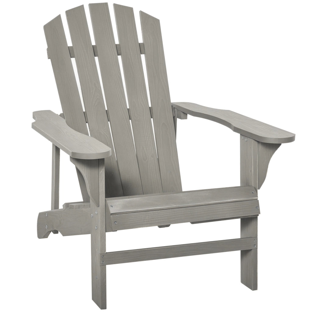 Poltrona Adirondack da Giardino ¨C Xylo ¨C Legno Massello Abete Grigio Effetto Invecchiato 78x89x88cm