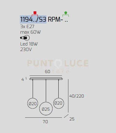 SOSP. CROMO 3 LUCI RETTANGOLARE VETRI (1 PICCOLO FUME'+1 PICCOLO AMBRA+1 MEDIO BRONZO) 1194CR-S3 RPM-MC