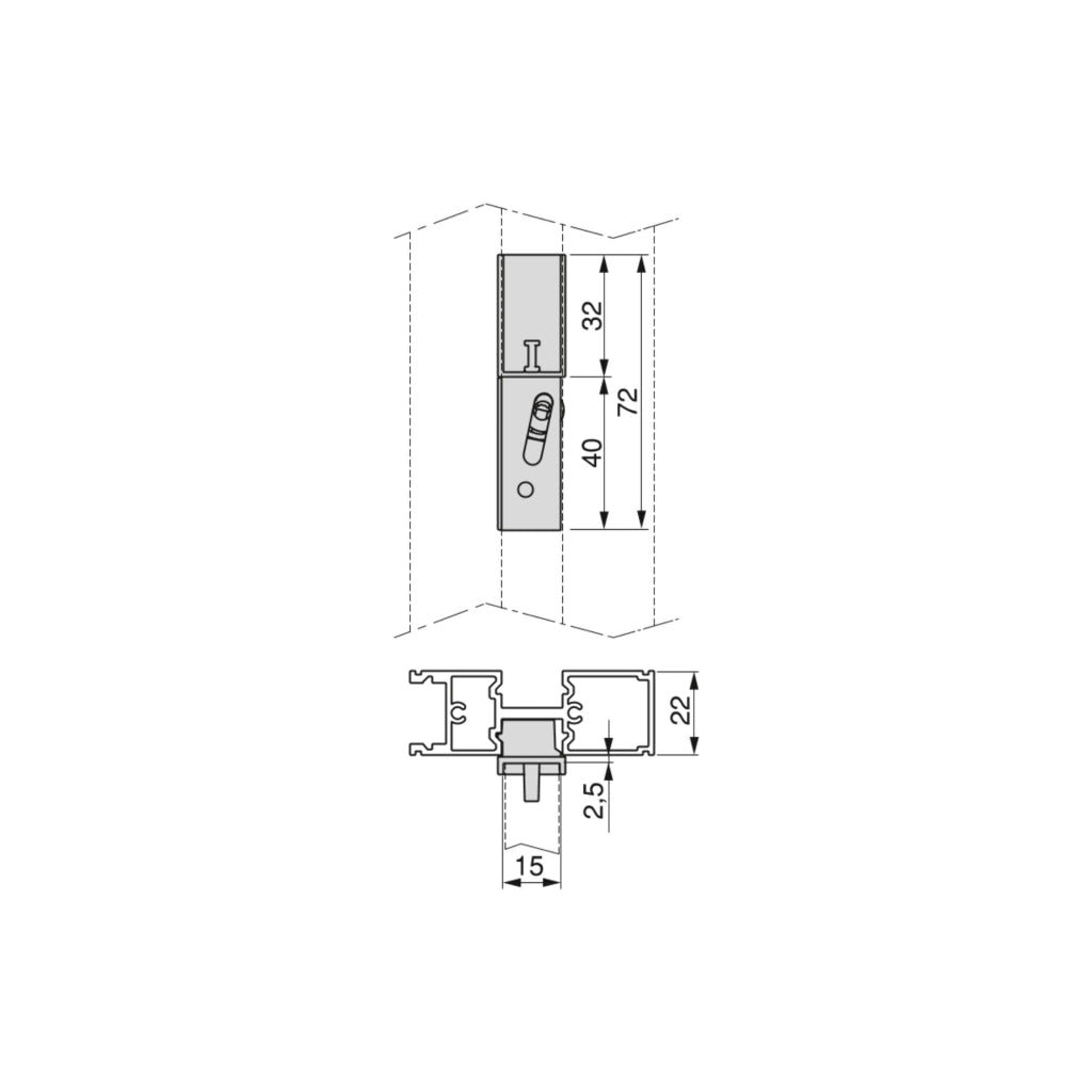 Kit Supporti per Mensole e Appendiabiti in Legno e Alluminio Emuca Zero Grigio Pietra