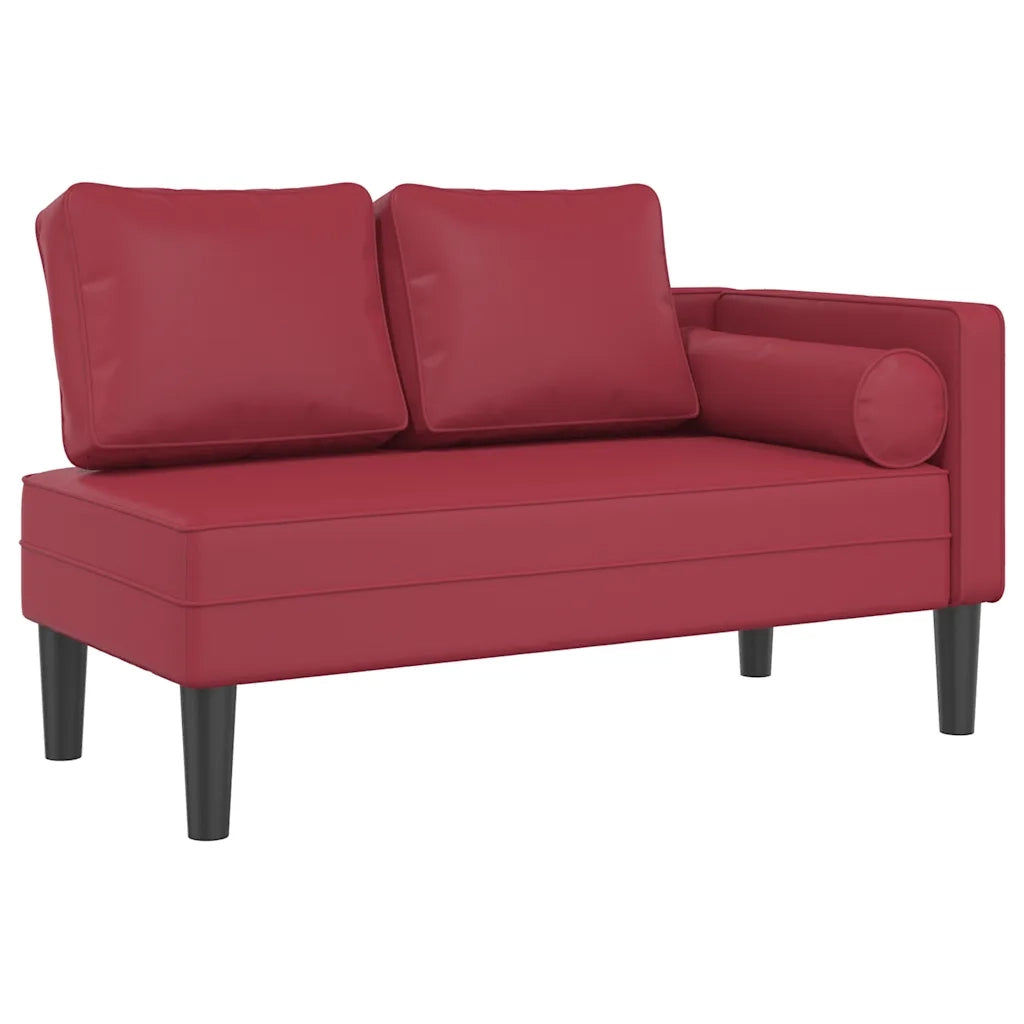Sdraio con Cuscini Rosso Vino in Similpelle 4007568