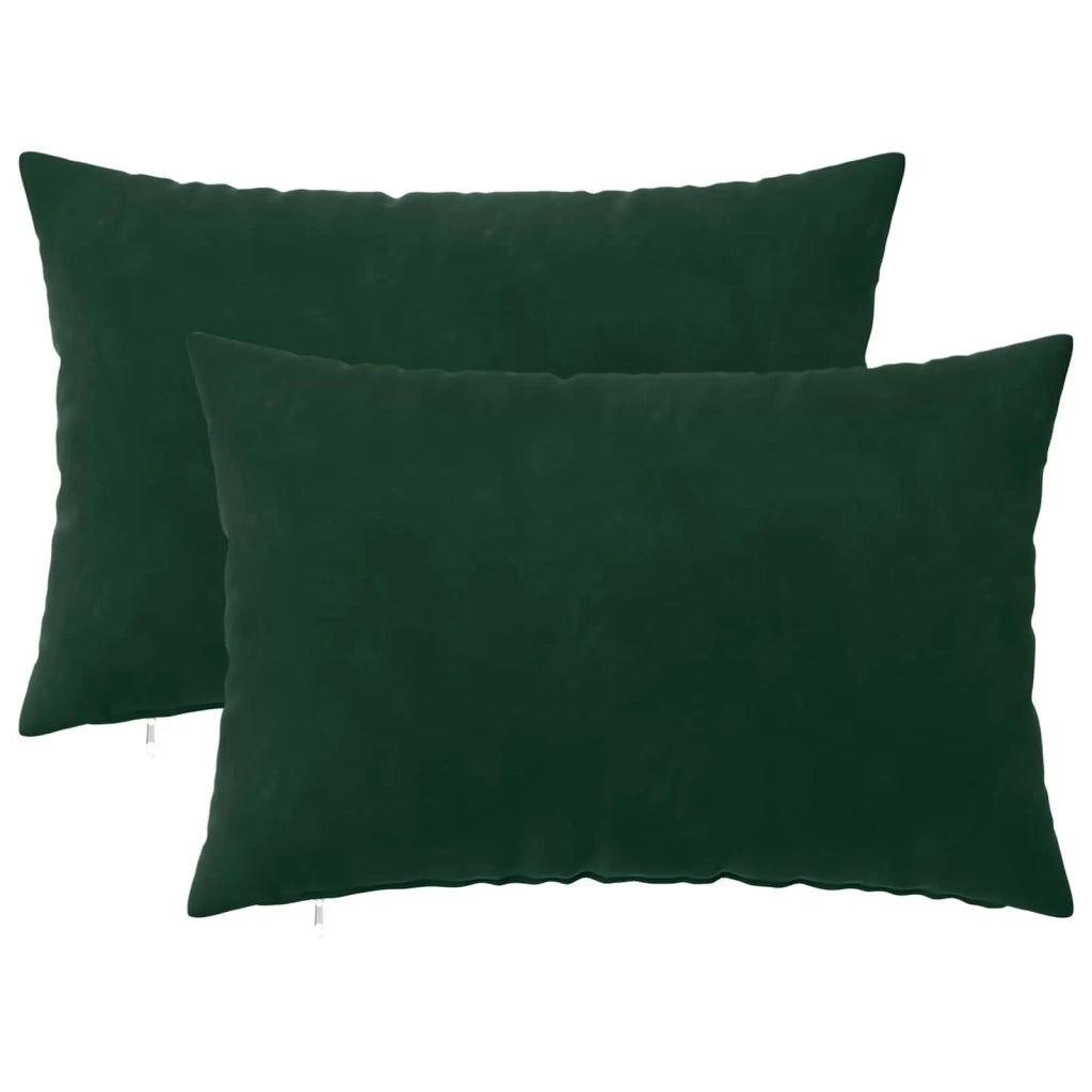 Federa 2 pcs HEERLEN Verde Scuro 30 x 50 cm Velluto 907695