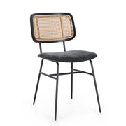 Set di 2 Sedie con Seduta Imbottita e Schienale Effetto Rattan - VIVIANA