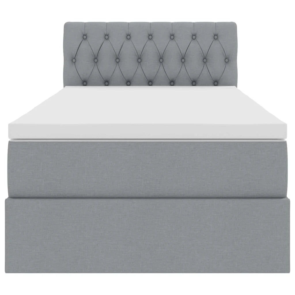 Letto con contenitore e materasso Grigio chiaro 90 x 190 cm 3370539