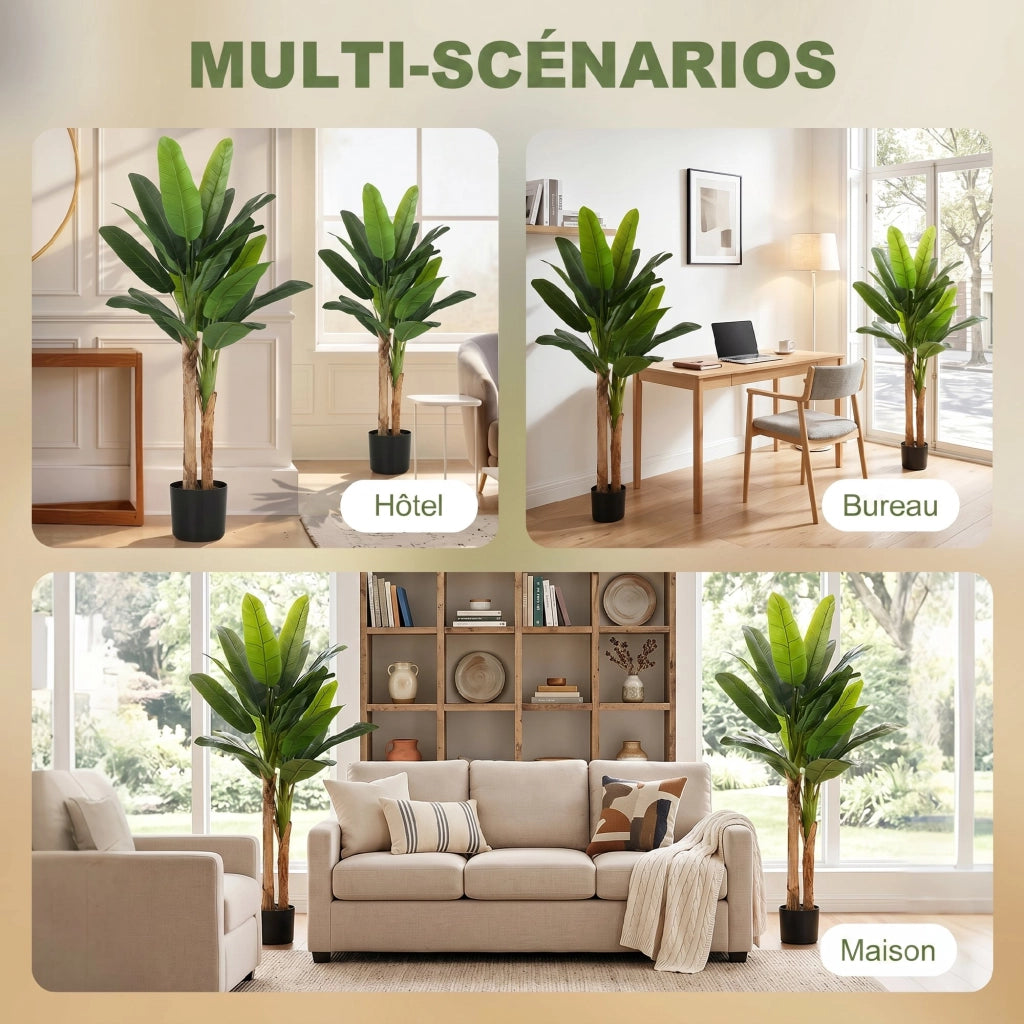 Pianta Artificiale Banano 150cm ¨C Xylo ¨C Set 2 Pezzi con Vaso