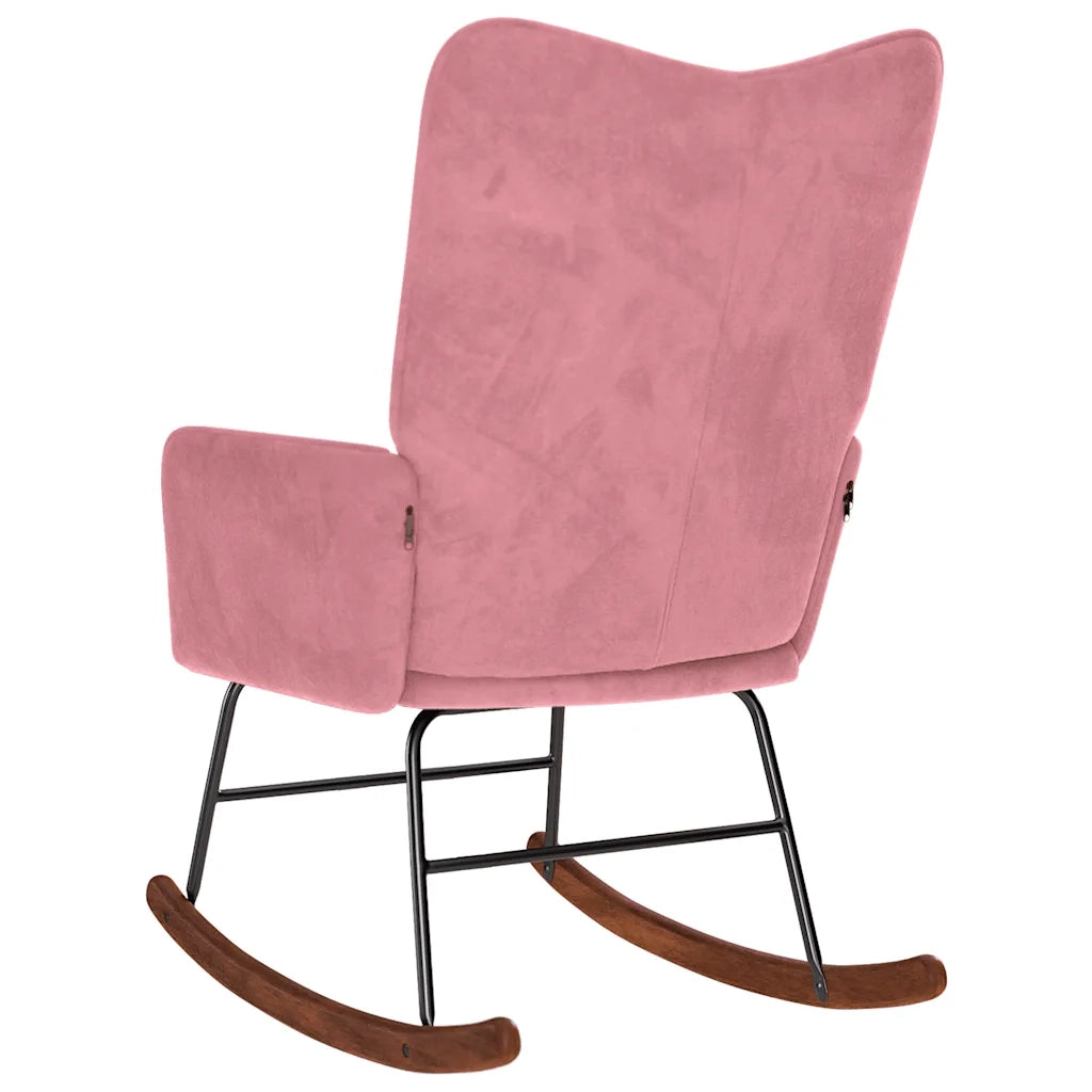 Sedia a Dondolo Rosa in Velluto 4016836