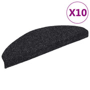 Tappetini per scale autoadesivi 10 pz | Gradini per Scale 65x21x4 cm neri semicircolari grandi
