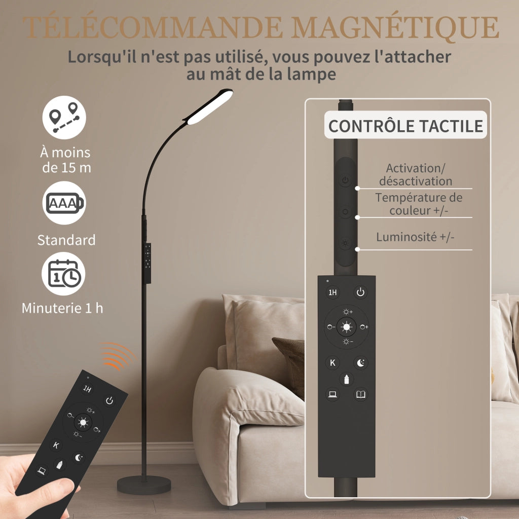 Lampada da terra per soggiorno con telecomando ¨C Zephmum ¨C Nero