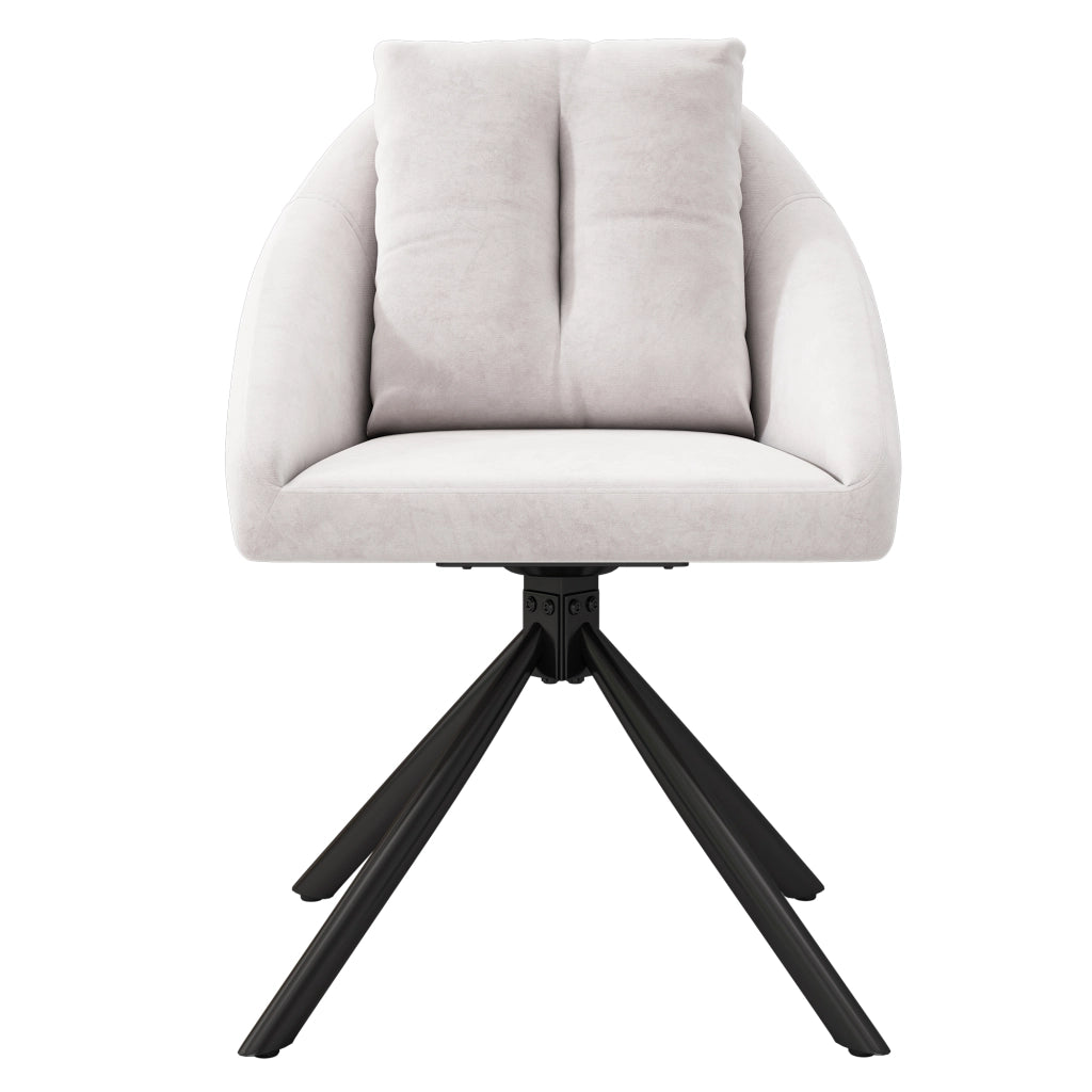 Sedia da Pranzo Girevole Imbottita in Velluto ¨C MINIMAL ¨C Beige, Set 4 Pezzi