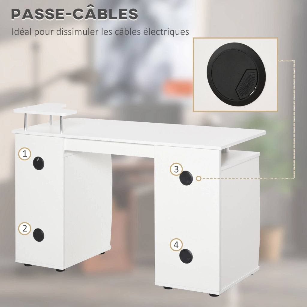 Scrivania per computer con cassetti ¨C Minimal ¨C bianco legno 120x55x85 cm