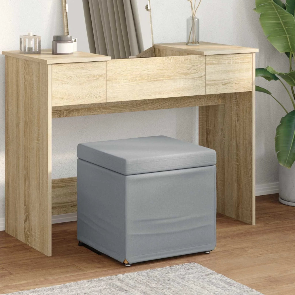 Pouf Grigio chiaro Tessuto e Legno Ingegnerizzato 876743