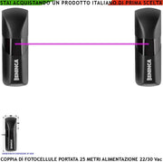 Fotocellula Pupilla Una Coppia Sicurezza Cancello Elettrico Benincà Controllo Passaggio Portata 25 Metri Montaggio a Parete o Palina Alimentazione 24/30 Vac