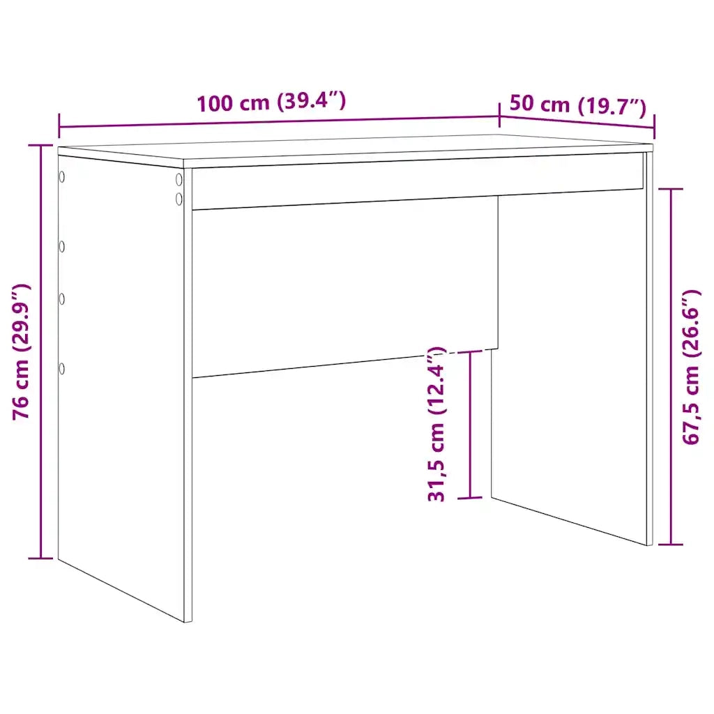 Scrivania | Tavolo da Ufficio Grigio cemento 100 x 50 x 76 cm