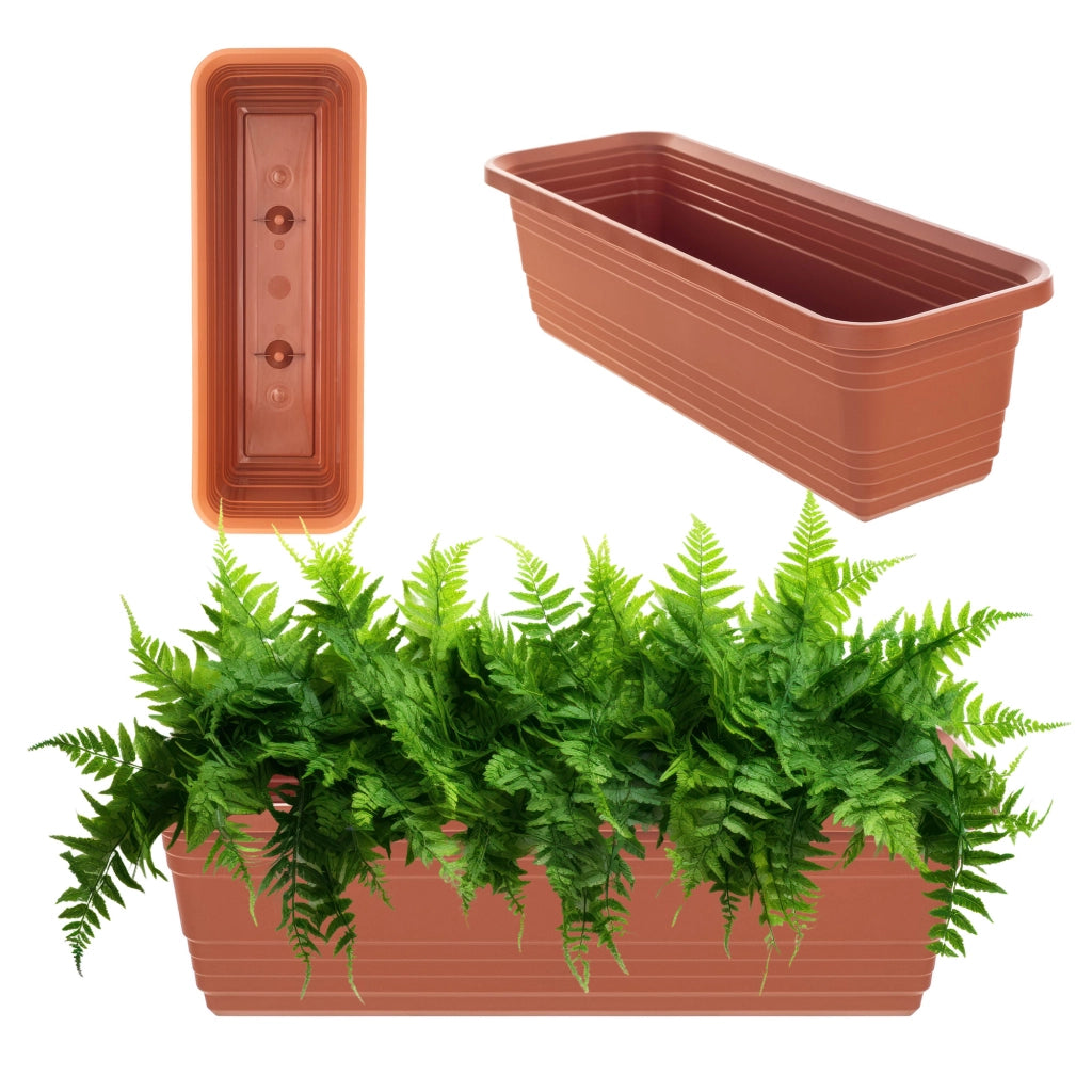 Vaso da fiori per balcone KADAX, 50 cm, rosso mattone.