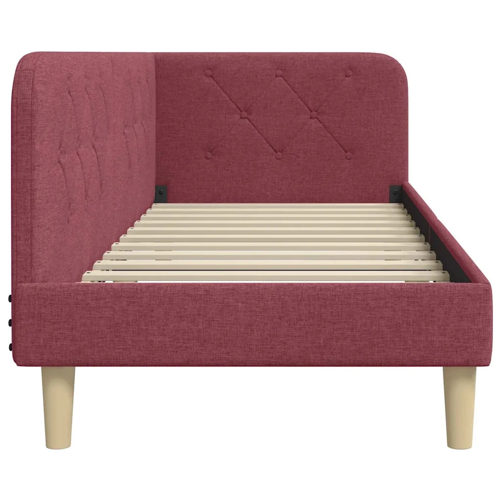 Cornice del letto ad angolo Rosso Vino 80 x 200 cm Tessuto 42016556