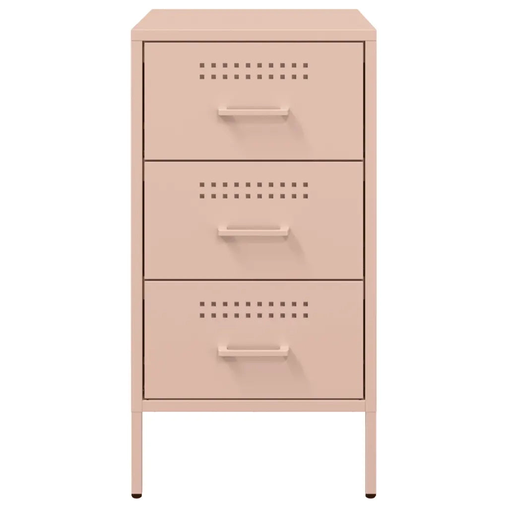 Comodino-Tavolino da notte Rosa 36x39x68 cm in Acciaio